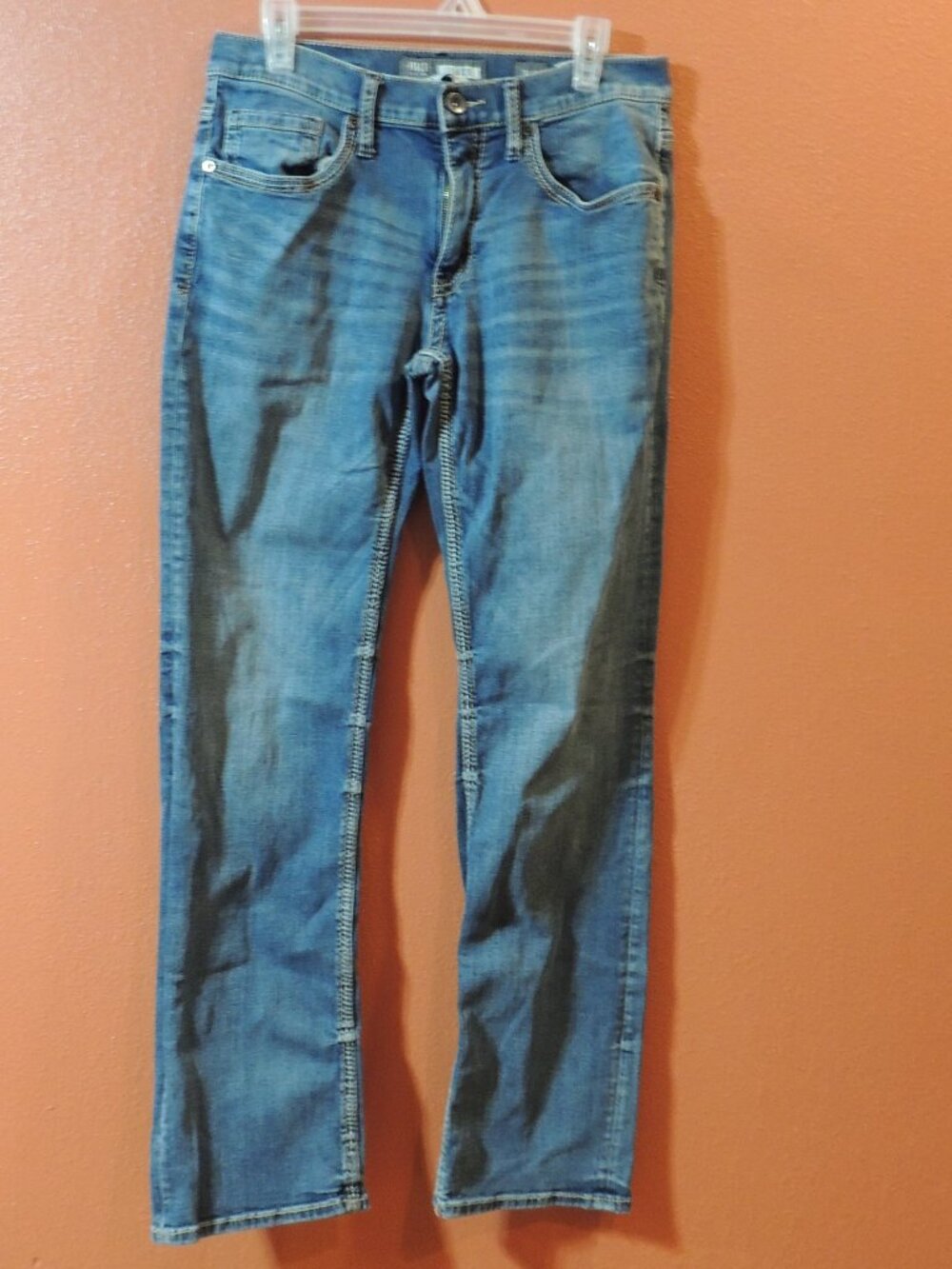 BKE Jeans Jake Bootleg Men 33 Blue White Vacation Sunday Casual Travel Denim
